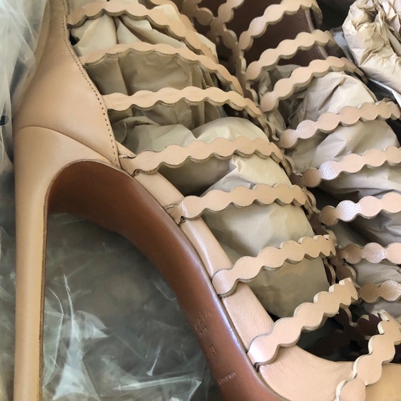 Alaia Nude Strappy Sandal Heels - Picture 3 of 8